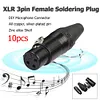 10pcs DIY Microphone XLR 3Pin Female Connector Cable Solder Plug Adapters
