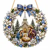 DIY Pearl Diamond Painting Religious Christmas Hanging Ornament Double-Sided Printed Pendant Diamond Art Christian Home Decor Gift