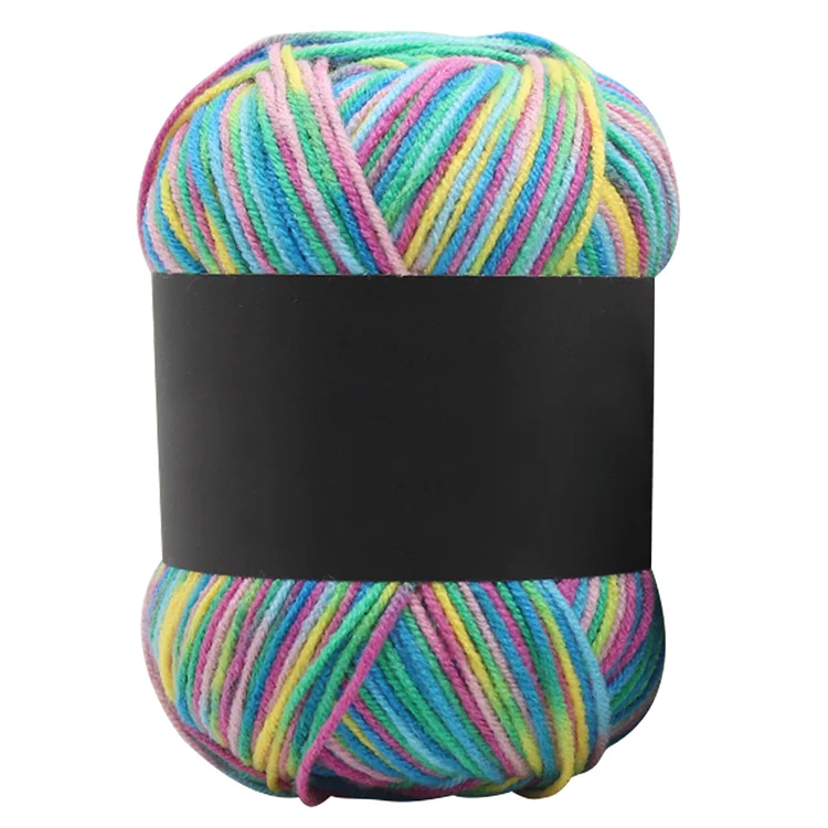 Gradient Color Milk Cotton Yarn Scarf Sweater Crochet Knitting Yarn (Colorful)