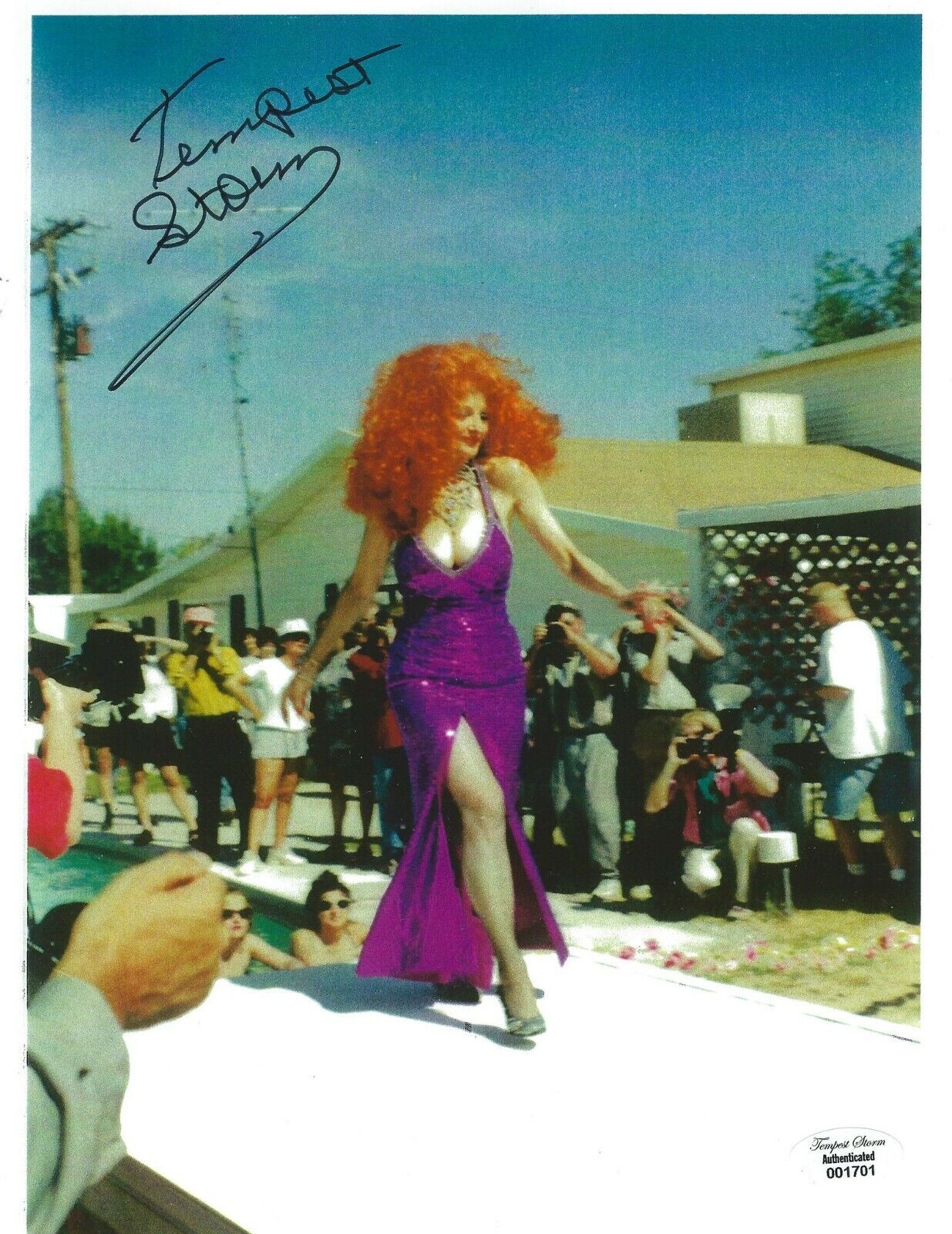 QUEEN OF BURLESQUE: TEMPEST STORM AUTOGRAPHED SIGNED 8.5x11 Photo Poster painting