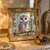 Blumen-Eule, speziell geformte 5D-DIY-Teilbohrer-Diamant-Kunstset f&uuml;r Erwachsene, Anf&auml;nger, Wohnaccessoire, Diamanten, Gem&auml;lde, Edelsteinkunst, 30x30c