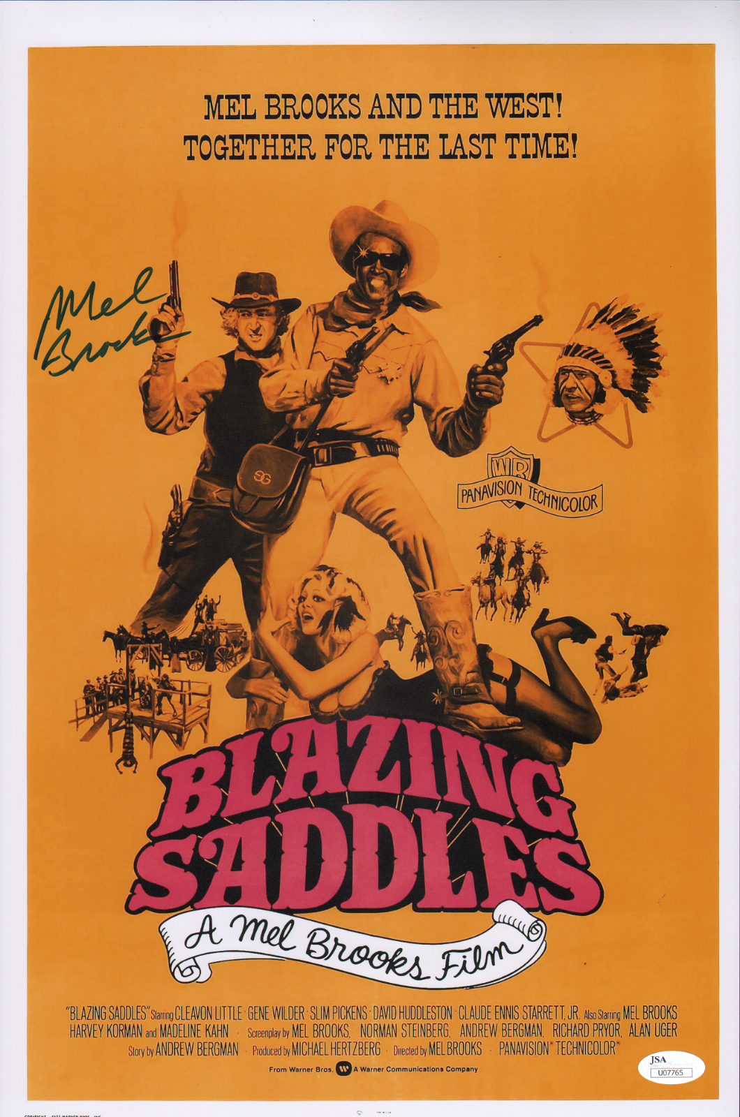 MEL BROOKS Authentic Hand-Signed BLAZING SADDLES