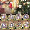 8PCS DIY Diamond Art Greeting Cards Xmas Congratulations Cards & Gifts (Flower)