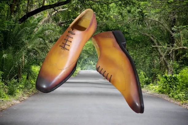 Handmade Men Tan brown dress shoes, Men brown leather brogue oxfords shoes