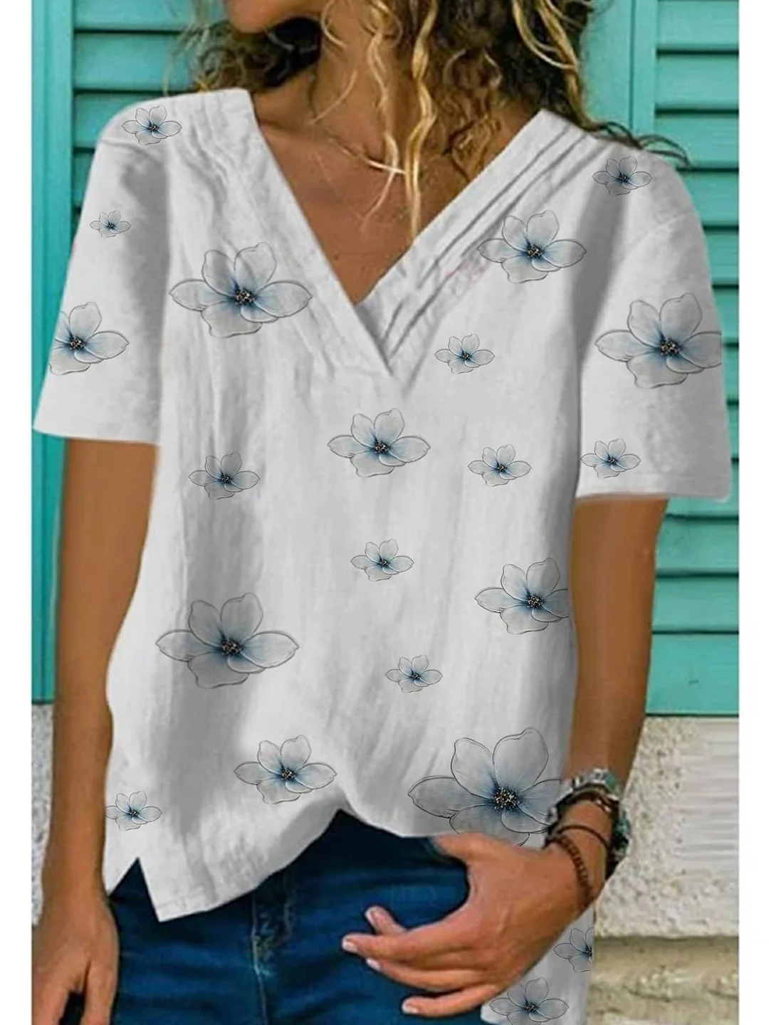 V Neck Sweet Tops