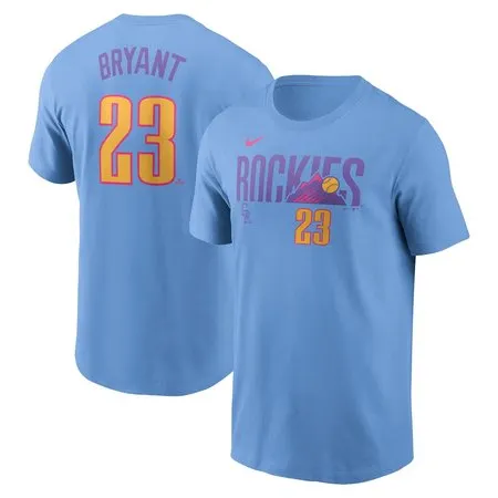 Men's Colorado Rockies Kris Bryant  Light Blue 2025 City Connect Fuse Name & Number T-Shirt