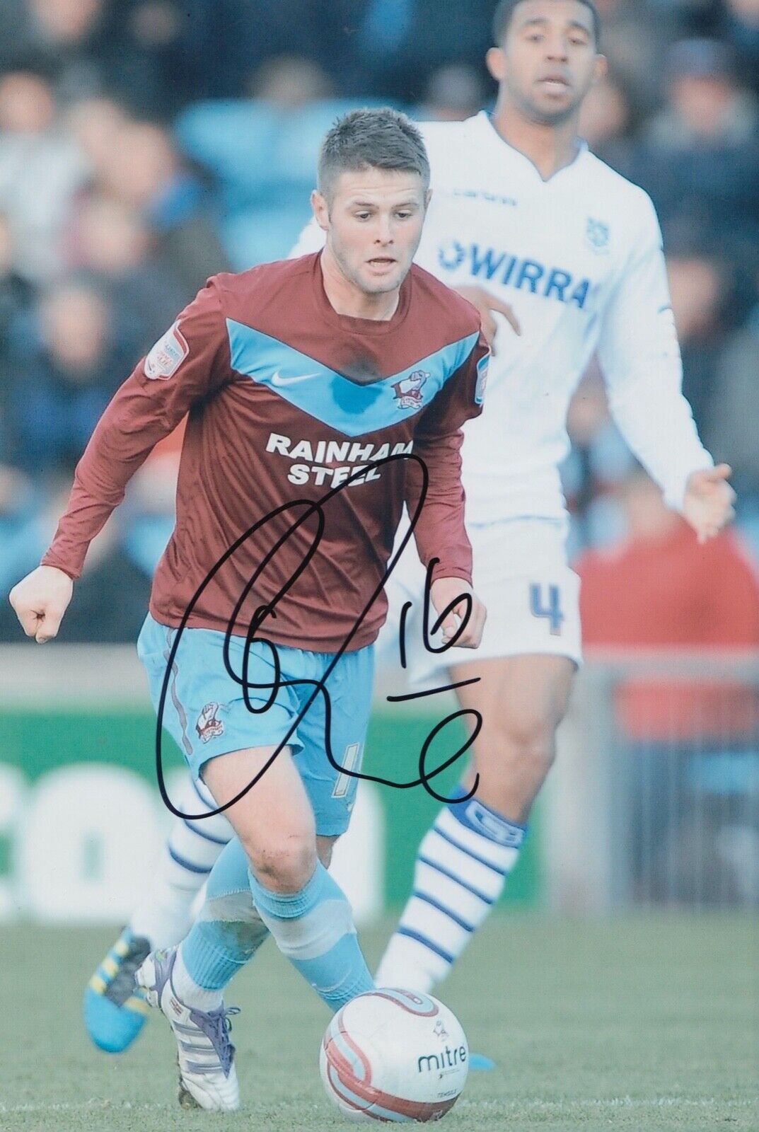 Oliver Norwood Hand Signed 12x8 Photo Poster painting - Scunthorpe United - Football Autograph.