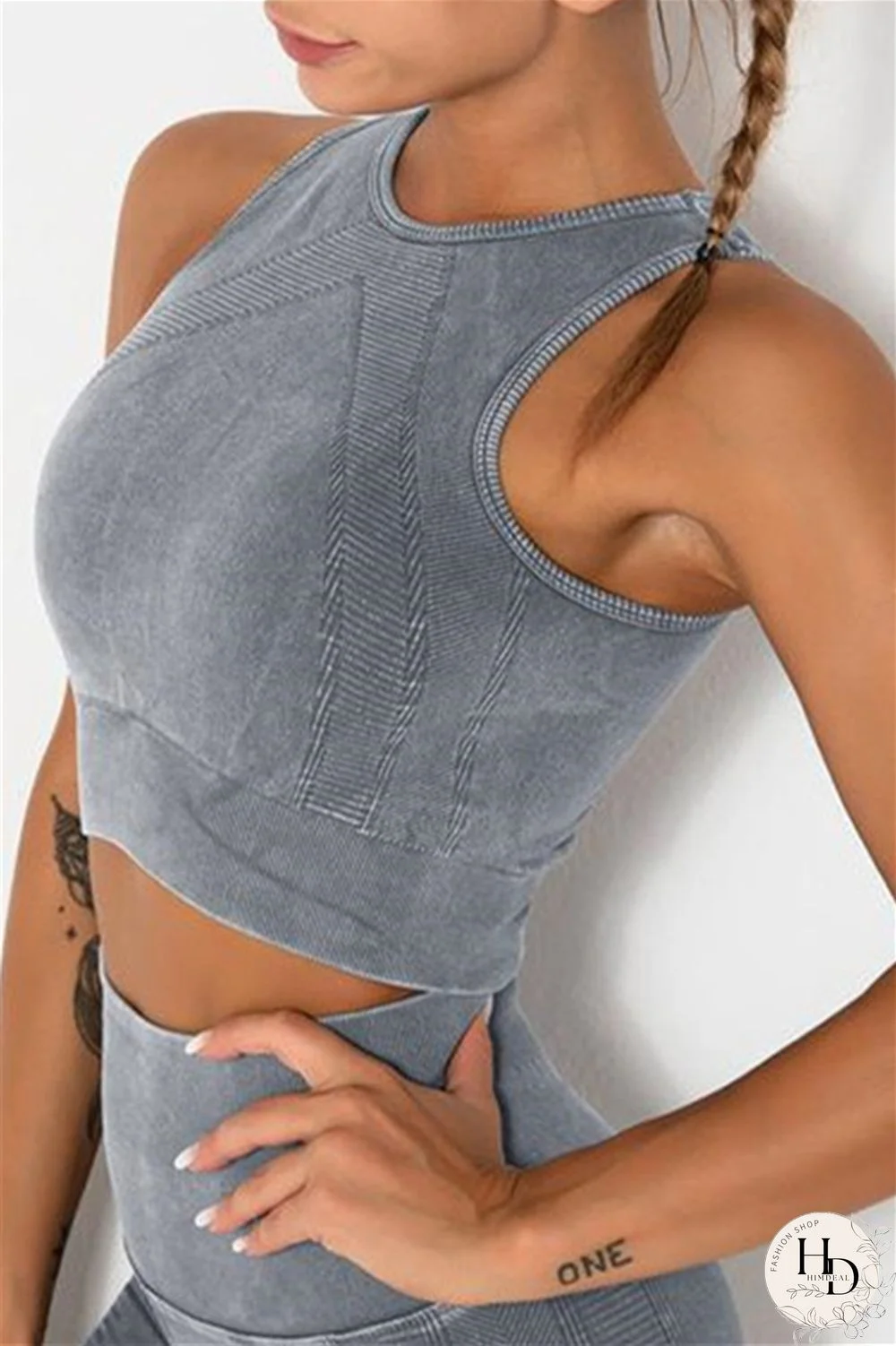 Grey Casual Sportswear Solid Vests