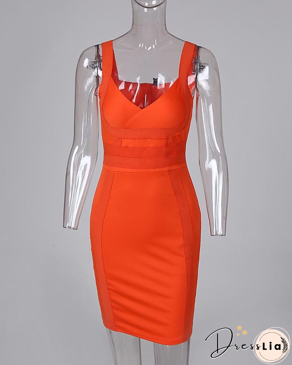 Plunge Neck Bodycon Mini Dress