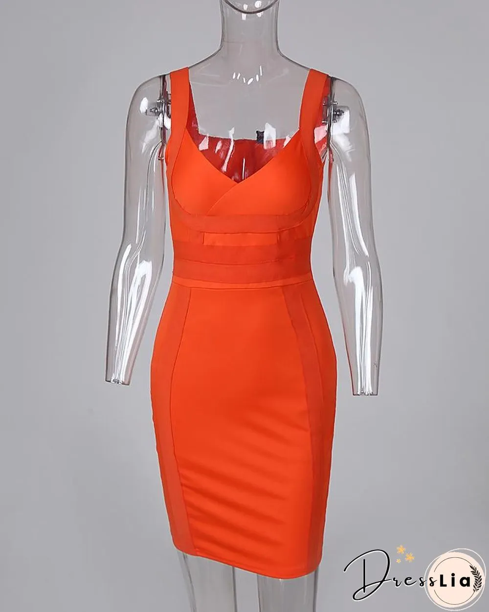 Plunge Neck Bodycon Mini Dress
