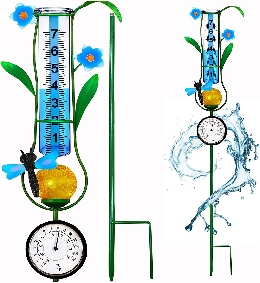 Upgrade Rain Gauge, Detachable Spiral Rain Gauge Outdoor