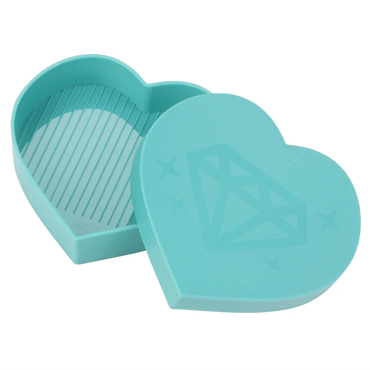 Diamond Painting Tray Plastic Heart-shape Rhinestone Drill Plate (Sky Blue)