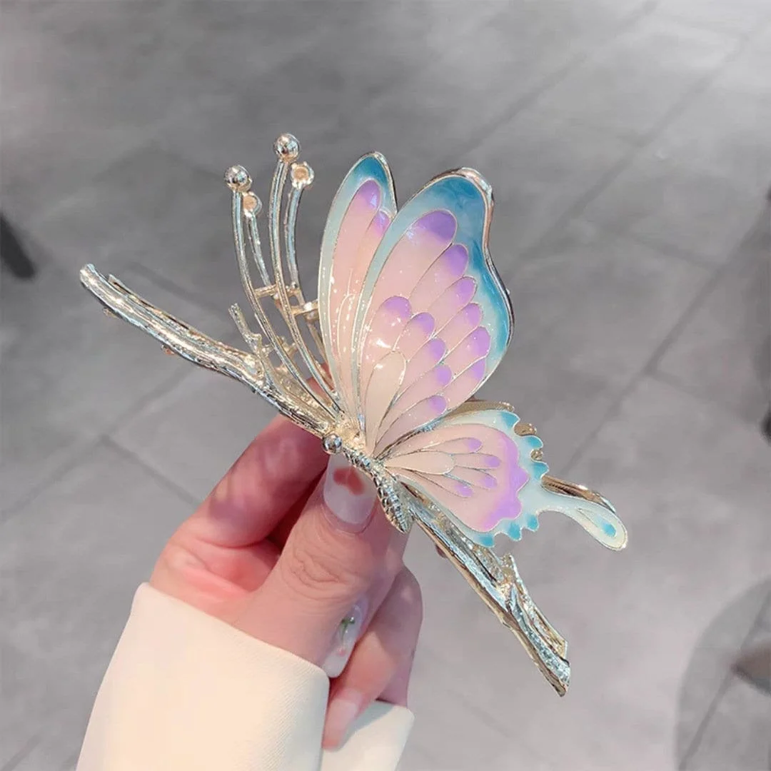 Chic Handmade Colorful Butterfly Chignon Claw Clip Hair Clip