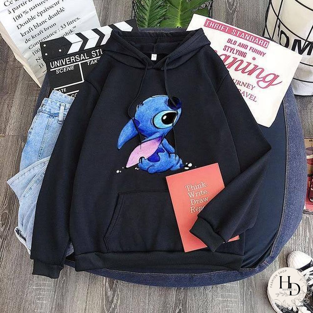 New Hoodie Sweatshirt Women Oversized cartoon Stitch Hoodie couple shirt versatile Sweatshirt Winter Long Sleeve Tops Hoodies