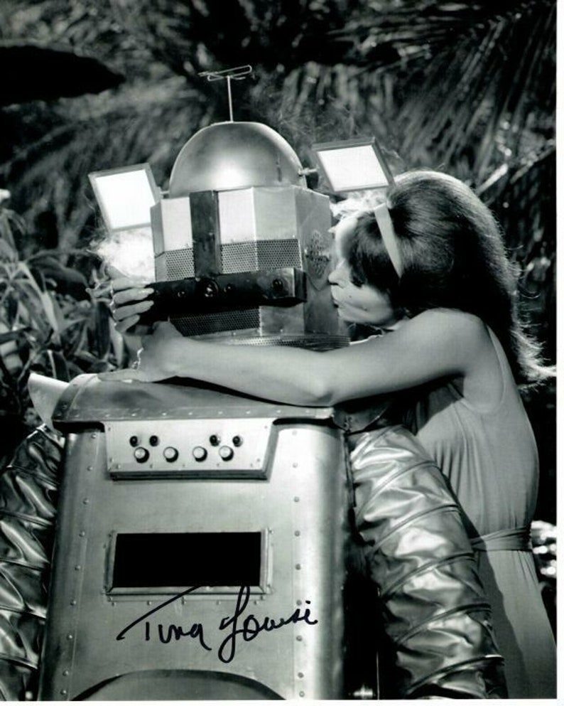 Tina louise signed autographed gilligans island ginger w robot Photo Poster painting