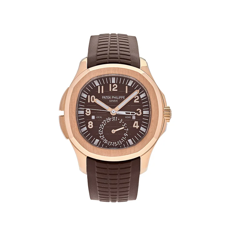 Patek Philippe Aquanaut Travel Time Brown Dial Rose Gold 5164R-001