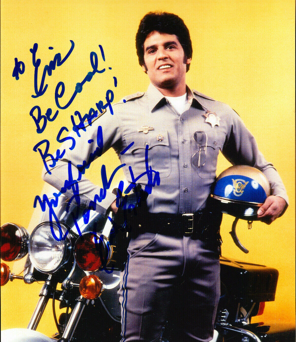 2 LOT LARRY WILCOX ERIK ESTRADA CHIPS AUTOGRAPH SIGNED 8X10 Photo Poster paintingS COA UNIFORMS