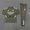 Kids Kit Real Madrid 25-26 1/4 Zip Tracksuit Khaki Chandal
