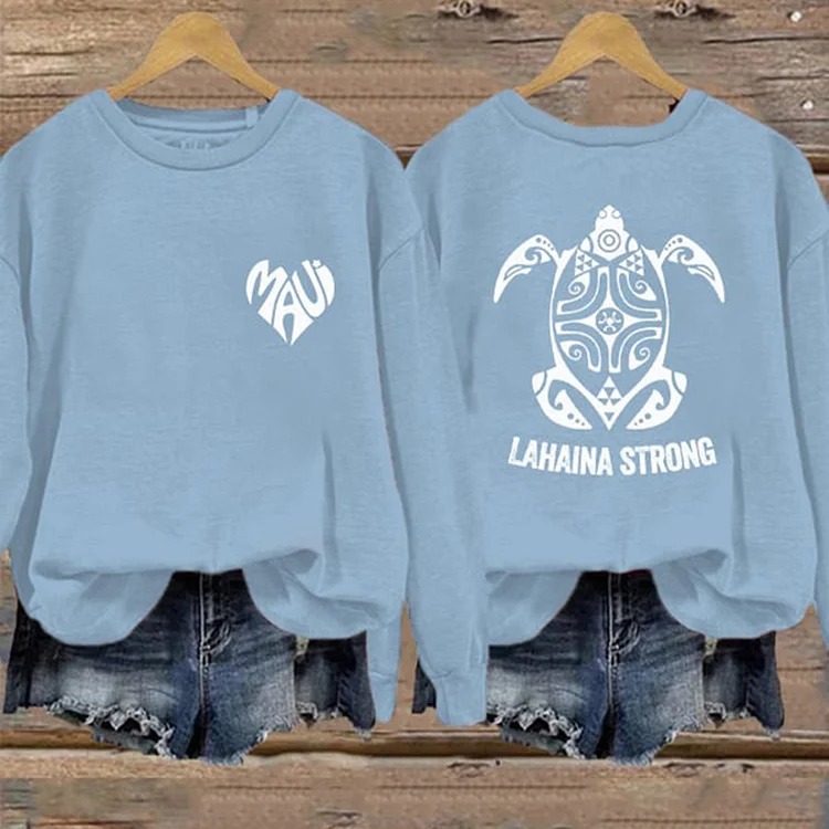 Comstylish Lahaina Strong Crew Neck Long Sleeve Casual Sweatshirt