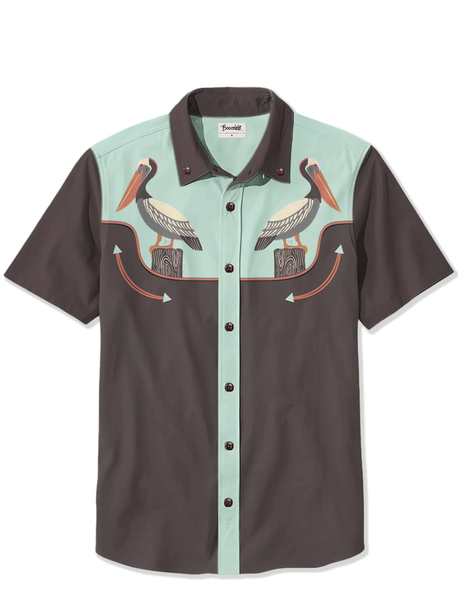 Pelican On A Tree Stump - 100% Cotton Shirt