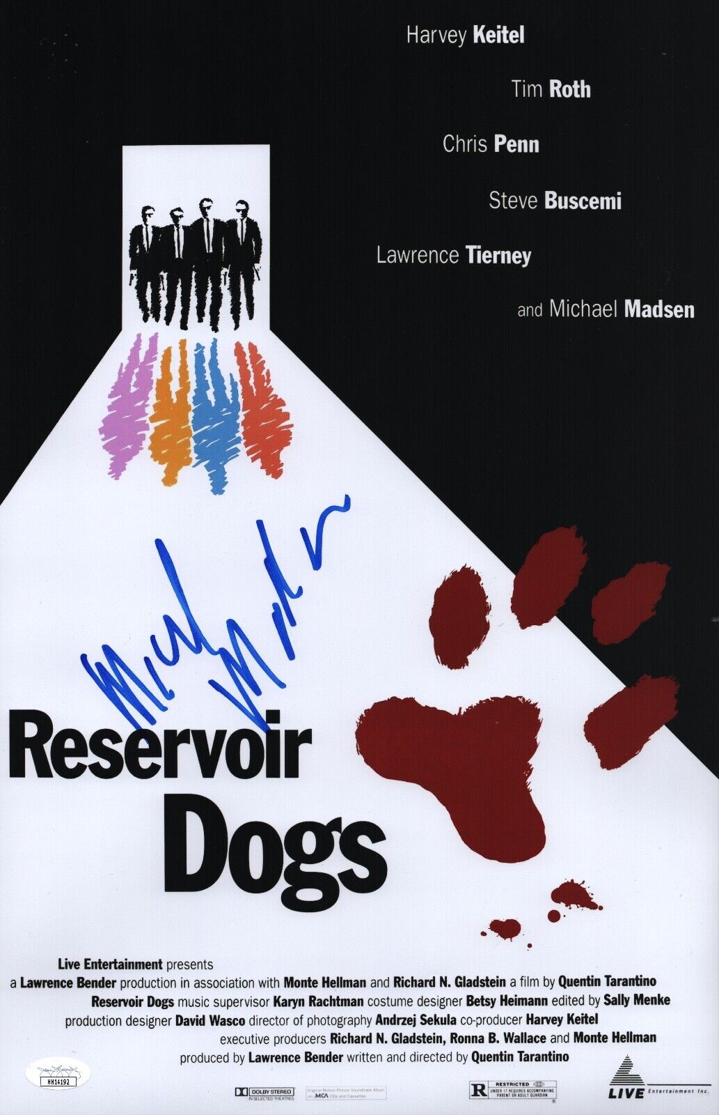 Michael Madsen Signed 11x17 Reservoir Dogs “Mr Blonde” Authentic Auto JSA COA