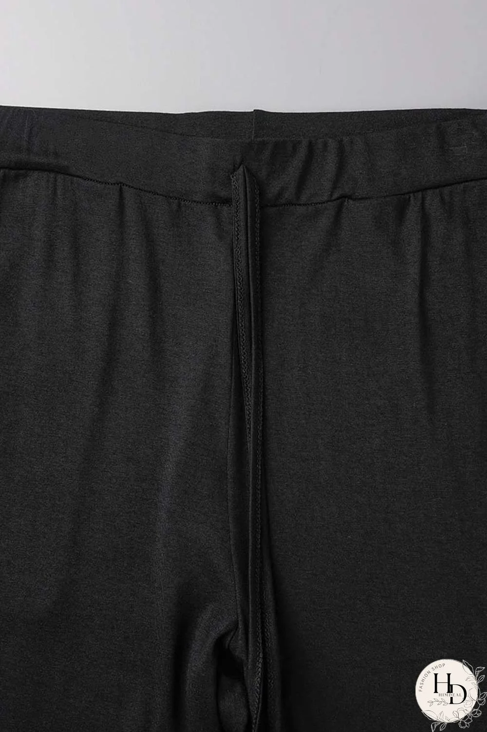 Black Casual Print Leopard Patchwork O Neck Plus Size Two Pieces