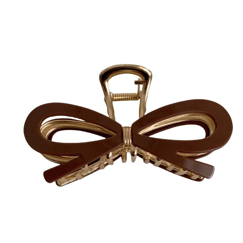 Women’s Classic Style Bow Knot Acetic Acid Sheets Metal Criss Cross Hair Claws