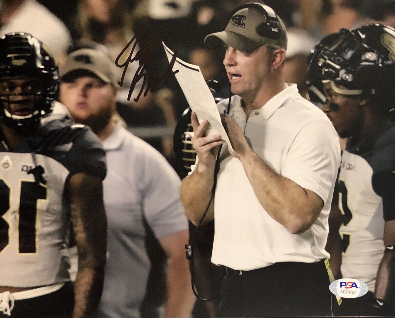 Jeff Brohm Signed Autographed Purdue Boilermakers 8x10 Photo Poster painting Boiler Up Psa/Dna