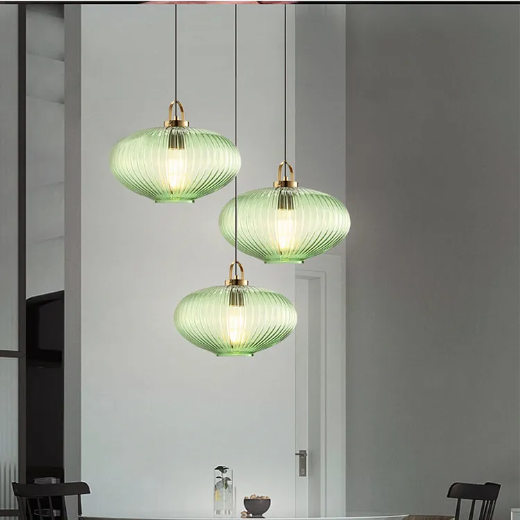 Vintage Stained Glass Pendant Hanging Light