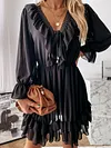 Gauze Loose Long Sleeves Mini Dress