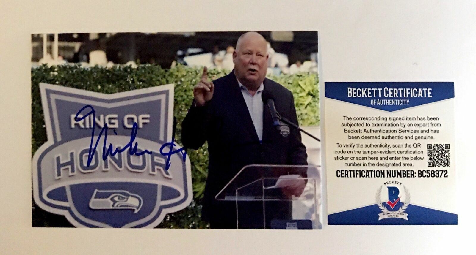 Mike Holmgren Signed 4x6 Photo Poster painting Beckett BAS COA Seattle Seahawks Packers Auto AU