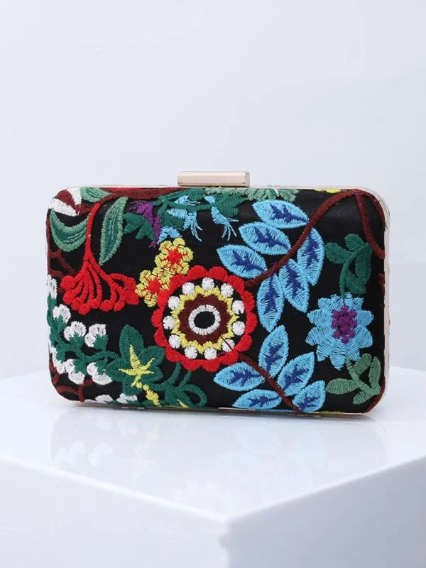 Ethnic Style Embroidery Flower Hand Bag