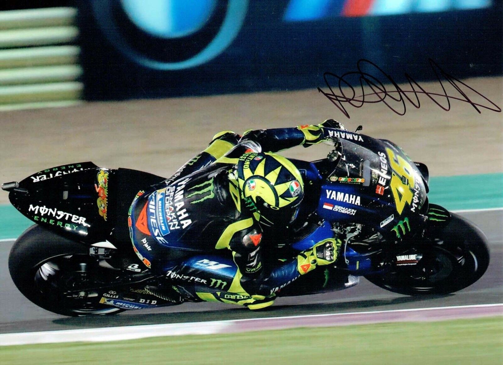 VALENTINO ROSSI Autograph 2019 SIGNED 16x12 Yamaha Photo Poster painting 8 AFTAL COA VR46 Vale