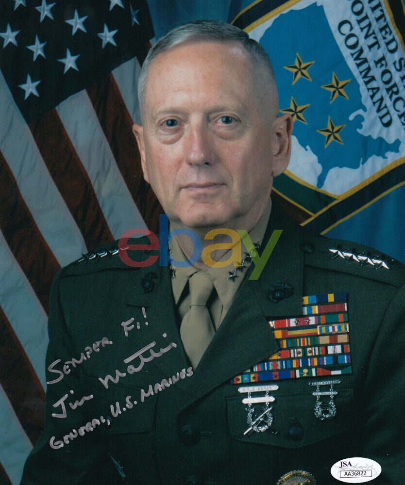 Four-Star General James Mattis Warrior Monk SIGNED 8x10 Photo Poster painting AUTOGRAPH REPRINT