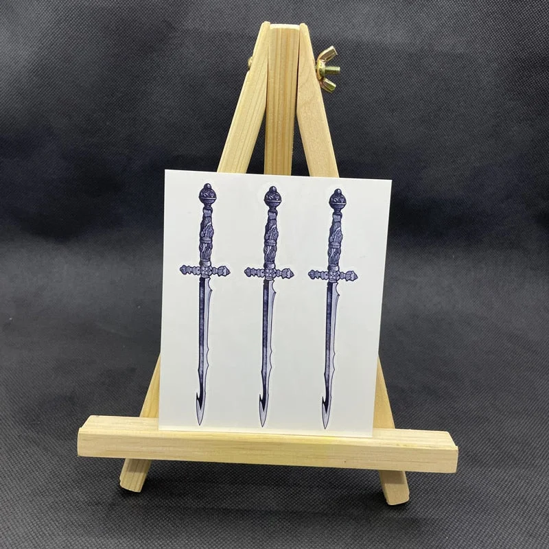 Black Sword Fake Tattoos For Men Women Arm Body Art Waterproof Temporary Tattos Cool Flash Decals Transferable Tatoos