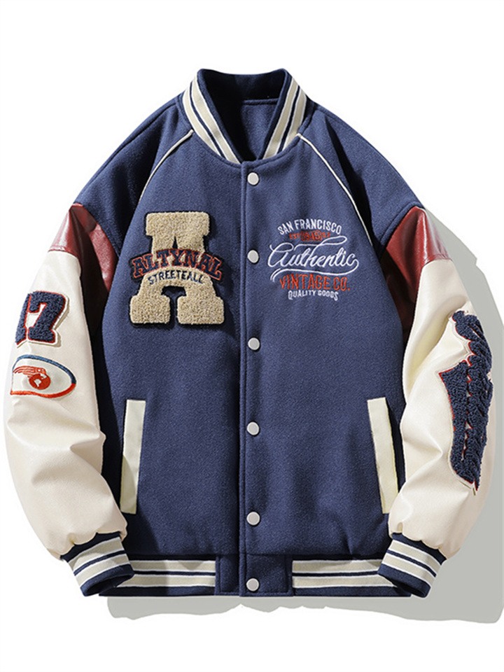 Letters Baseball Jacket Men Thickened Cotton Couple Jacket Winter Loose Versatile Men's Baseball Uniform Female Tide