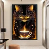 Black Cat Coffee-11CT Stamped Cross Stitch 40*60cm(Big Size)