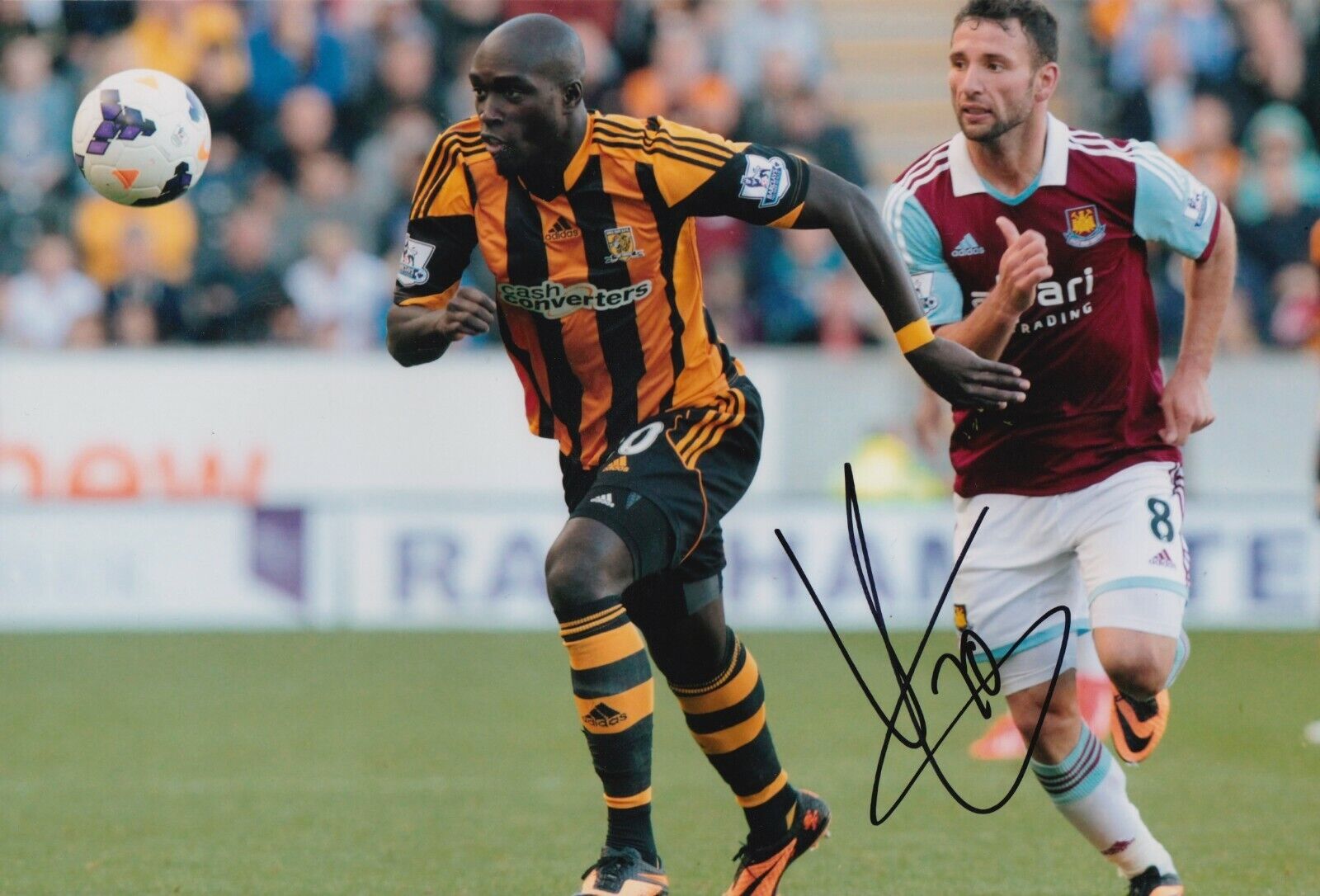 Yannick Sagbo Hand Signed 12x8 Photo Poster painting - Hull City - Football Autograph.