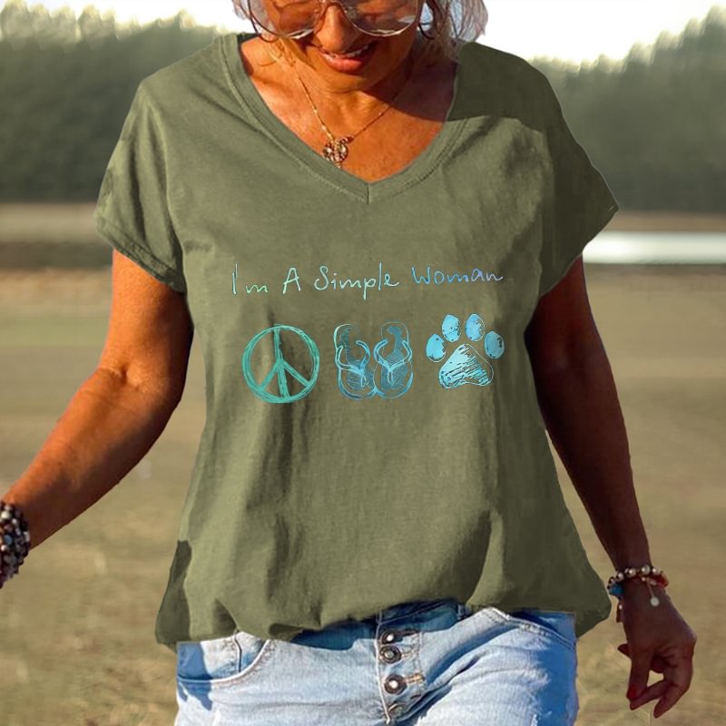 I’m A Simple Woman Peaceful Printed Classic T-shirt