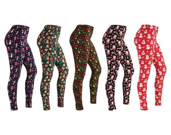 pornhint Pornhint Christmas Leggings, Women's Ultra Soft Festive Leggings, Assorted Holiday And Winter Patterns, Yoga Workout Leggings, Holiday Gift Idea
