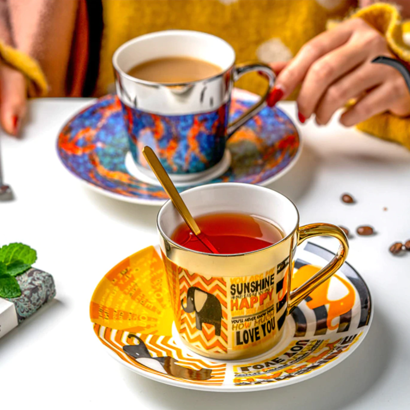 Mirror Reflection Glass Coffee Cup