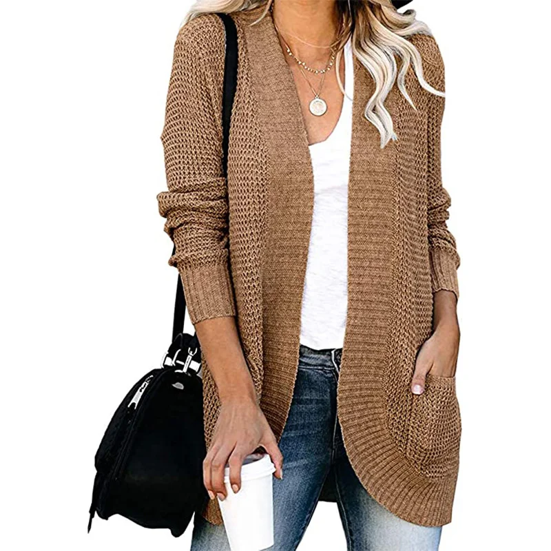 Uveng Uveng Exclusively For The Autumn And Winter New Ladies Fashion Long Sleeve Pocket Sweater Knit Cardigan