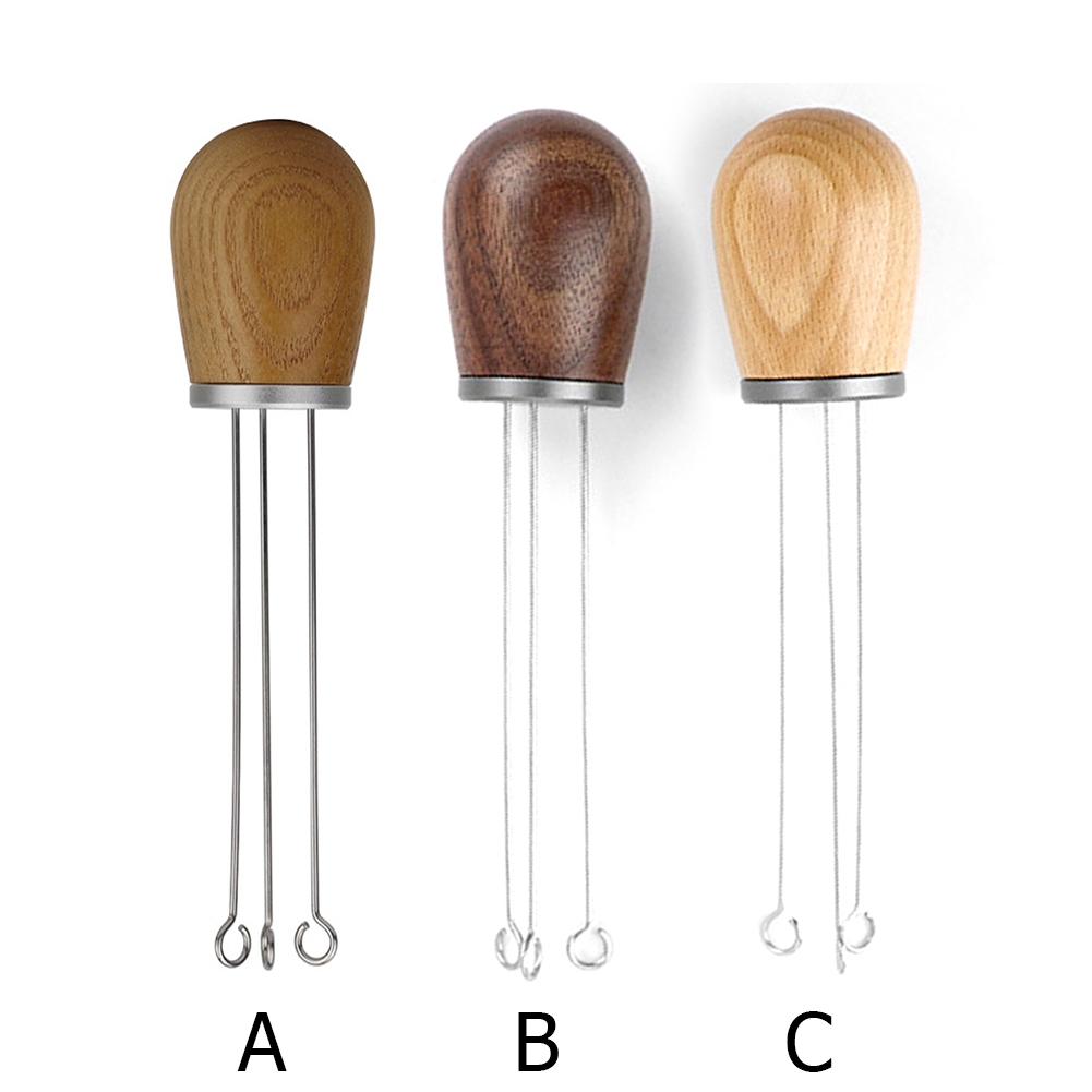 

Wood Handle Coffee Tamper Needle Stainless Steel Coffee Powder Distributor, 501 Original