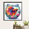 Aquarium et betta-peinture diamant ronde compl&egrave;te-40*40cm
