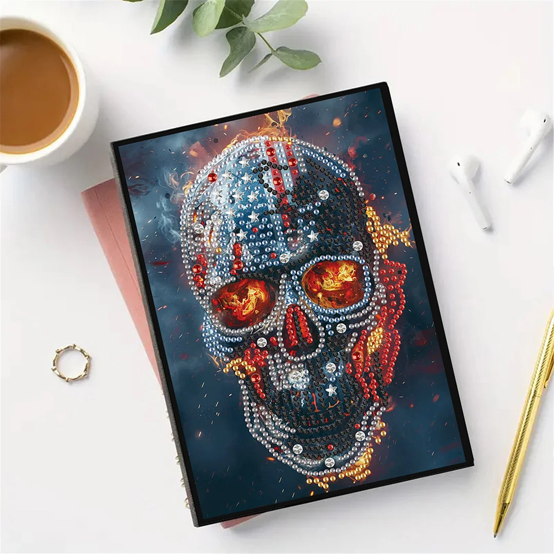 2pcs Human Head Partial DIY 50 Pages A5 Diamond Painting Notebook for Study Home