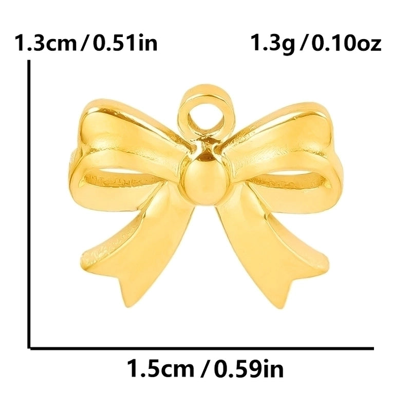 5 Pieces 28*20mm 28*42mm 33*29mm 304 Stainless Steel 18K Gold Plated Bow Knot Polished Pendant