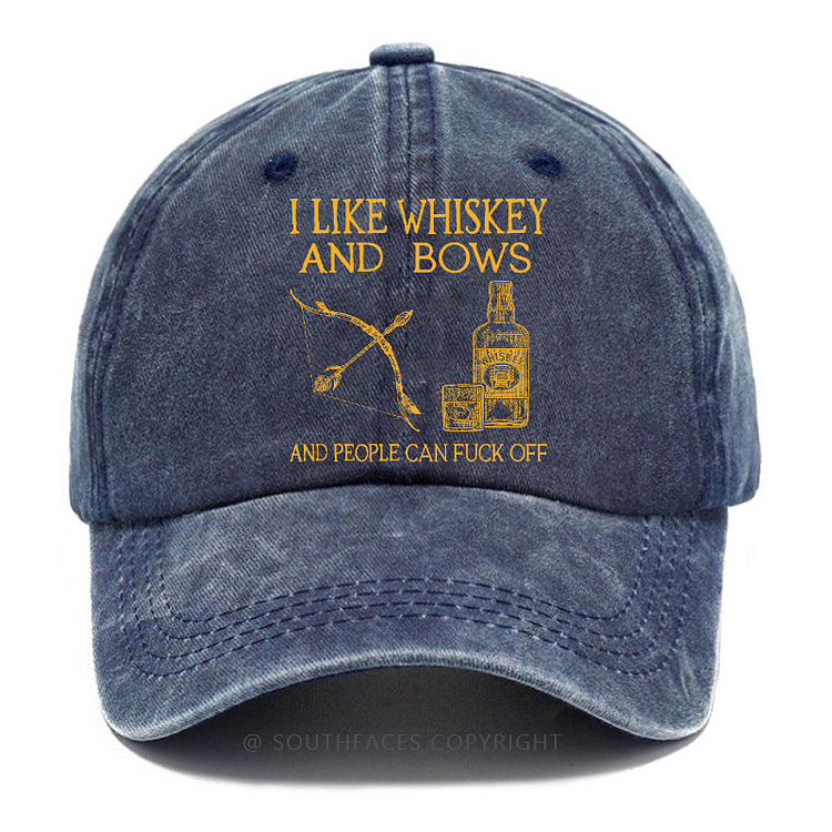 I Like Whiskey And Bows And People Can Fuck Off Funny Custom Hats