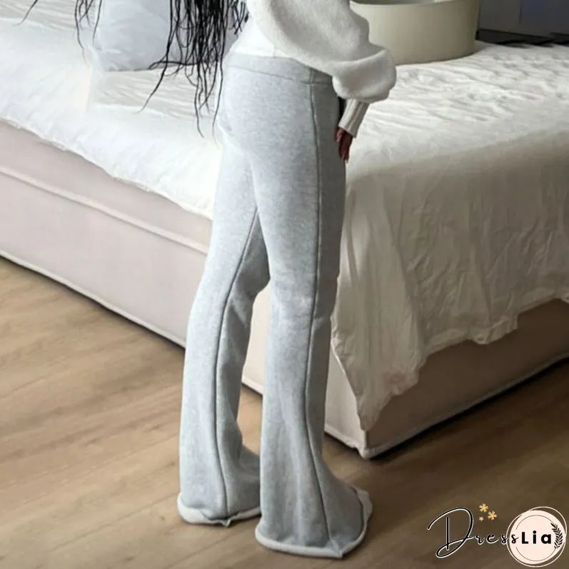 Basic Solid Color High Waist Sports Versatile Pants