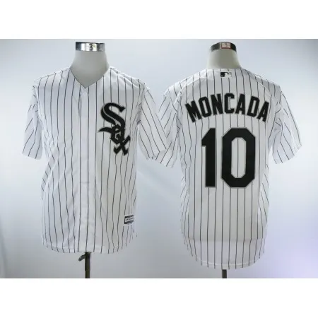 Men's Chicago White Sox #10 Yoan Moncada White Cool Base Stitched MLB Jersey YWGT