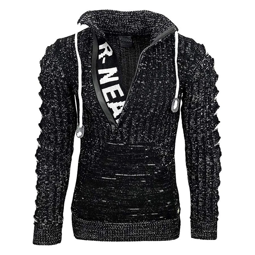 Men's Long-sleeved Lapel Sweater Pullover Sweater Coat / [viawink] /